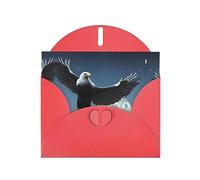 Red JKIEGOQ Eagle under the stars Prints Greeting Card 4 x 6 in for Christmas, Valentine's Day, Wedding, Party Invitation Cards