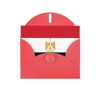 Red JKIEGOQ Egyptian flag Prints Greeting Card 4 x 6 in for Christmas, Valentine's Day, Wedding, Party Invitation Cards
