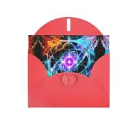 Red JKIEGOQ Eight Dimensional Space Prints Greeting Card 4 x 6 in for Christmas, Valentine's Day, Wedding, Party Invitation Cards