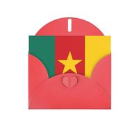 Red JKIEGOQ Flag of Cameroon Prints Greeting Card 4 x 6 in for Christmas, Valentine's Day, Wedding, Party Invitation Cards