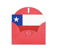 Red JKIEGOQ Flag of Chile Prints Greeting Card 4 x 6 in for Christmas, Valentine's Day, Wedding, Party Invitation Cards