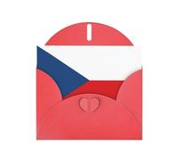 Red JKIEGOQ Flag of the Czech Republic Prints Greeting Card 4 x 6 in for Christmas, Valentine's Day, Wedding, Party Invitation Cards