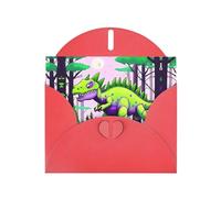 Red JKIEGOQ Green dinosaur Prints Greeting Card 4 x 6 in for Christmas, Valentine's Day, Wedding, Party Invitation Cards