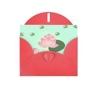 Red JKIEGOQ Lotus flowers waiting to bloom Prints Greeting Card 4 x 6 in for Christmas, Valentine's Day, Wedding, Party Invitation Cards