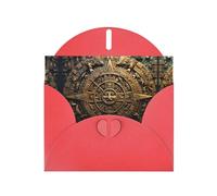 Red JKIEGOQ Mayan Calendar End of The World Prints Greeting Card 4 x 6 in for Christmas, Valentine's Day, Wedding, Party Invitation Cards
