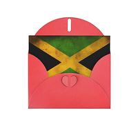 Red JKIEGOQ Old Jamaican Flag Prints Greeting Card 4 x 6 in for Christmas, Valentine's Day, Wedding, Party Invitation Cards