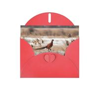 Red JKIEGOQ pheasant hunting Prints Greeting Card 4 x 6 in for Christmas, Valentine's Day, Wedding, Party Invitation Cards
