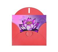 Red JKIEGOQ Purple Lotus Prints Greeting Card 4 x 6 in for Christmas, Valentine's Day, Wedding, Party Invitation Cards