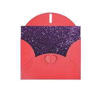 Red JKIEGOQ Sparkling Purple Glitter Prints Greeting Card 4 x 6 in for Christmas, Valentine's Day, Wedding, Party Invitation Cards