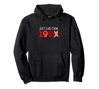 Red Just A Kid From 199X Red Graphic Pullover Hoodie