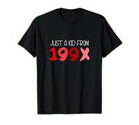 Red Just A Kid From 199X Red Graphic T-Shirt