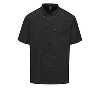 Red Kap Men's Airflow Raglan Chef Coat with Oilblok Jacket, Black, Small