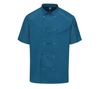 Red Kap Men's Airflow Raglan Chef Coat with Oilblok Jacket, Teal with Teal Mesh, S