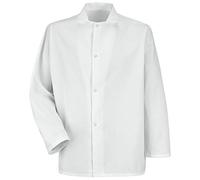 Red Kap Men's Gripper Front Short Butcher Coat, White, XL