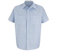 Red Kap Men's Industrial Stripe Work Shirt, Blue/White Stripe, Short Sleeve 2X-Large