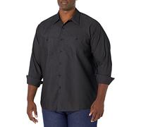 Red Kap Men's Industrial Work Shirt, Regular Fit, Long Sleeve Utility Button, Black, XL Tall