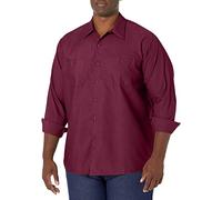 Red Kap Men's Industrial Work Shirt, Regular Fit, Long Sleeve Utility Button, Burgundy, XXL