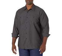 Red Kap Men's Industrial Work Shirt, Regular Fit, Long Sleeve Utility Button, Charcoal, XXL