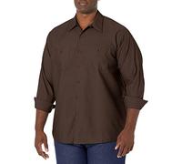 Red Kap Men's Industrial Work Shirt, Regular Fit, Long Sleeve Utility Button, Chocolate Brown, XXL