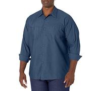 Red Kap Men's Industrial Work Shirt, Regular Fit, Long Sleeve Utility Button, Dark Blue, XL