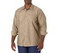 Red Kap Men's Industrial Work Shirt, Regular Fit, Long Sleeve Utility Button, Khaki, XXL