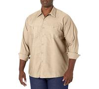 Red Kap Men's Industrial Work Shirt, Regular Fit, Long Sleeve Utility Button, Light Tan, XXXL Tall