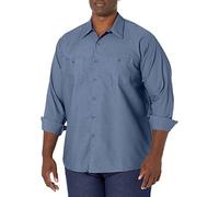 Red Kap Men's Industrial Work Shirt, Regular Fit, Long Sleeve Utility Button, Postman Blue, Medium