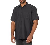 Red Kap Men's Industrial Work Shirt, Regular Fit, Short Sleeve Utility Button, Black, XXXL Big