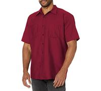 Red Kap Men's Industrial Work Shirt, Regular Fit, Short Sleeve Utility Button, Burgundy, XXXXL Big