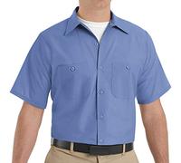 Red Kap Men's Industrial Work Shirt, Regular Fit, Short Sleeve Utility Button, Petrol Blue, Large