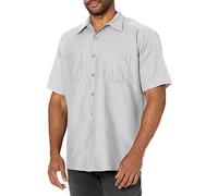 Red Kap Men's Industrial Work Shirt, Regular Fit, Short Sleeve Utility Button, Silver Grey, XXL