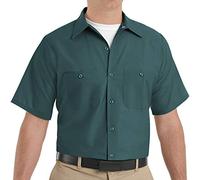 Red Kap Men's Industrial Work Shirt, Regular Fit, Short Sleeve Utility Button, Spruce Green, XXL Tall