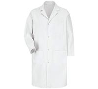 Red Kap Men's Lab Coat with Gripper Closure Medical, White, S