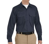 Red Kap Men's Long Sleeve Deluxe Heavyweight Cotton Shirt, Dark Navy, Large