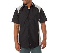Red Kap Men's Motorsports Shirt, Short Sleeve, Silver/Black, XL