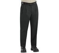 Red Kap Men's Pleated Twill Slacks, Black, 35x32