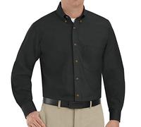 Red Kap Men's Poplin Dress Shirt, Black, XXXL