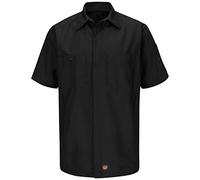 Red Kap Men's Ripstop Crew Shirt, Short Sleeve T, Black, Large