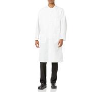 Red Kap Men's RK Gripper Front Spun Polyester Butcher Coat, White, XXXXXL