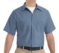 Red Kap Men's Short Sleeve Industrial Work Shirt, Postman Blue, Medium