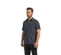 Red Kap Men's Short Sleeve Performance Plus Shop Shirt with Oilblok Technology, Charcoal with Black Mesh, XL Tall