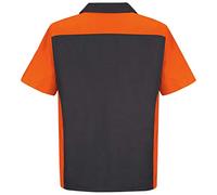 Red Kap Men's Short Sleeve Two-Tone Crew Shirt T, Charcoal/Orange, XL/Tall