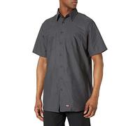 Red Kap Men's Short Sleeve Work Shirt with Mimix Button, Charcoal, XXL