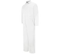 Red Kap Men's Snap Front Cotton Coverall, Oversized Fit, Long Sleeve, Bleached White, 42