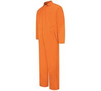 Red Kap Men's Snap Front Cotton Coverall, Oversized Fit, Long Sleeve - Orange - 42 Long