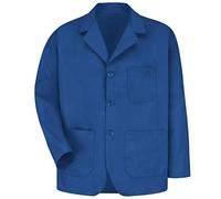 Red Kap Men's Three Button Lapel Counter Coat, Royal Blue, XL