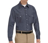 Red Kap Men's Western Deluxe Denim Shirt, Long Sleeve, M Tall
