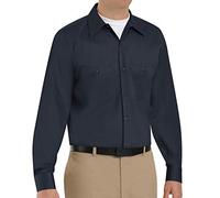 Red Kap Men's Wrinkle Resistant Cotton Work Shirt, Dark Navy, S