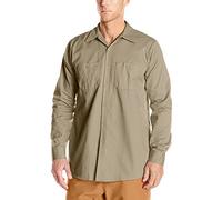 Red Kap Men's Wrinkle Resistant Cotton Work Shirt, Khaki, Large Tall