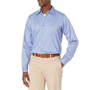 Red Kap Men's Wrinkle Resistant Cotton Work Shirt, Light Blue, Large